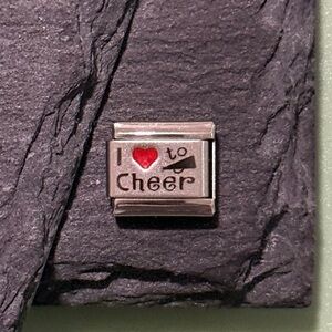 I ❤️ to Cheer Italian Charm Bracelet Link